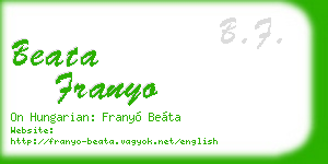 beata franyo business card